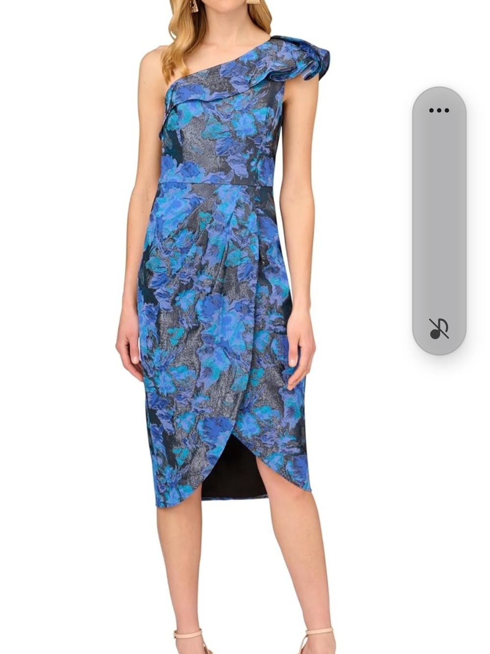 Aidan Mattox By Adrianna Papell Stretch Jacquard Midi Dress Sz 2 Us